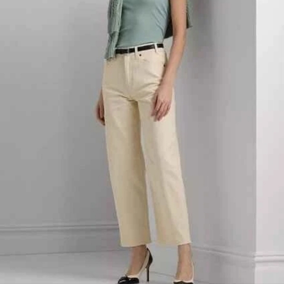Lauren Ralph Lauren Pants - NWOT Lauren Ralph Lauren Cropped Wide Leg Embroidered Raw Hem Size 18W
